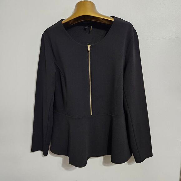 Donna Karen Tops - Donna Karen long sleeve peplum blazer top. Size Large.